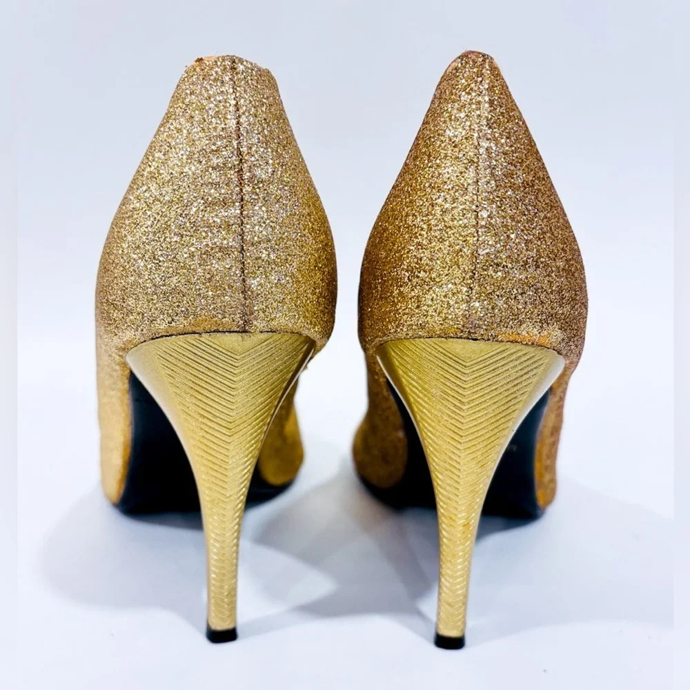 Noblez Gold Glitter High Heels Size 9.5 - Picture 8 of 8